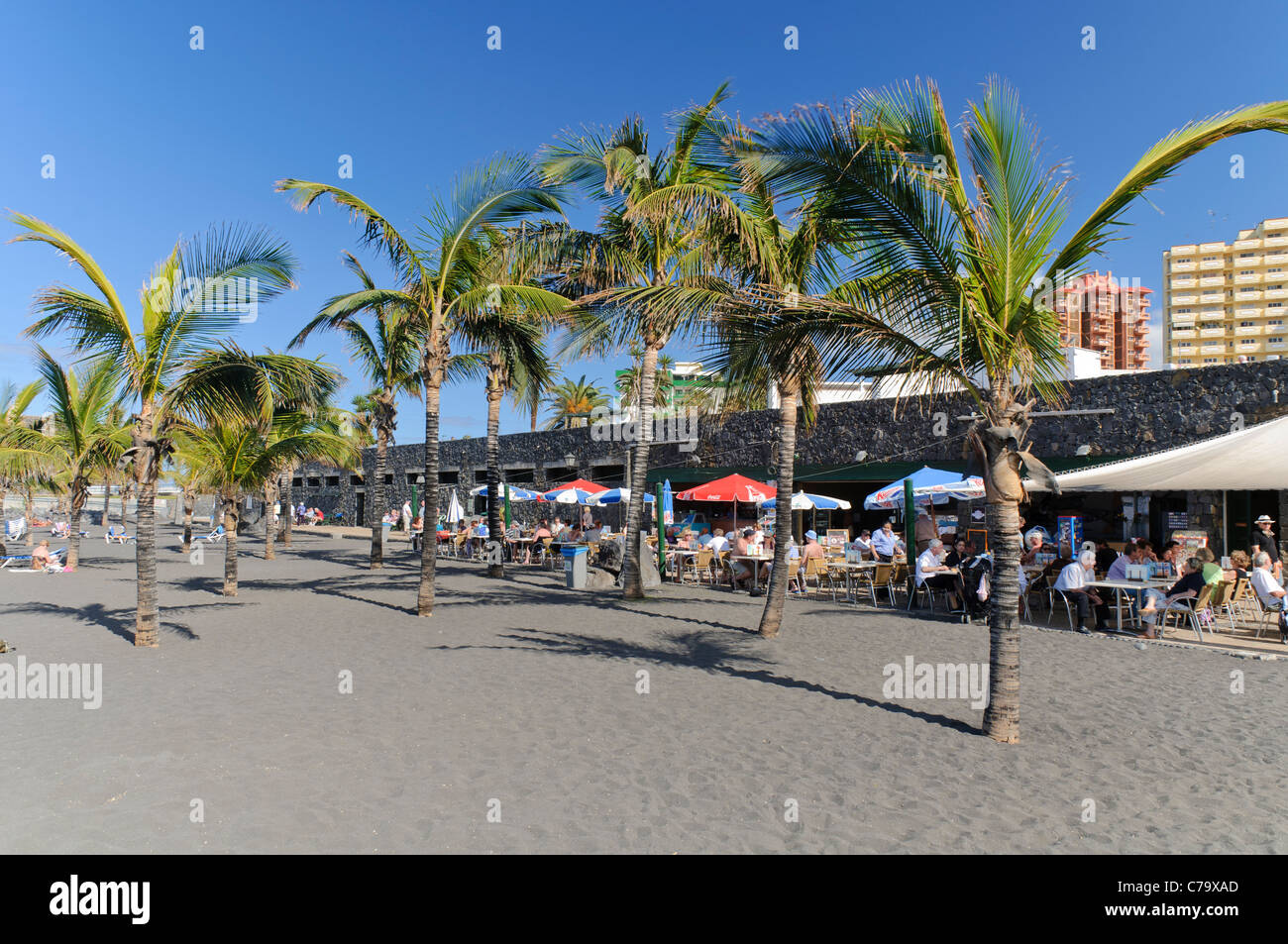 Playa Jardin beach, Puerto de la Cruz, Tenerife, Canary Islands, Spain, Europe Stock Photo
