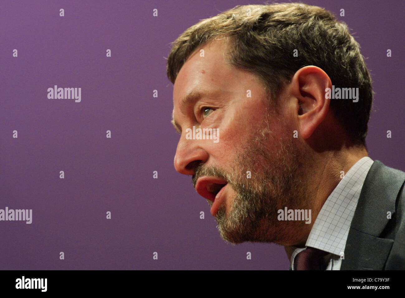 David Blunkett speaks at the Labour Party conference, held in Glasgow, Scotland, on 15th February 2003. Stock Photo