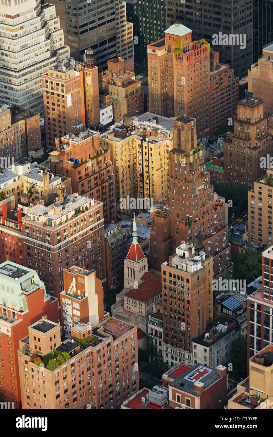 New York City Manhattan aerial skyline panorama view with skyscrapers ...