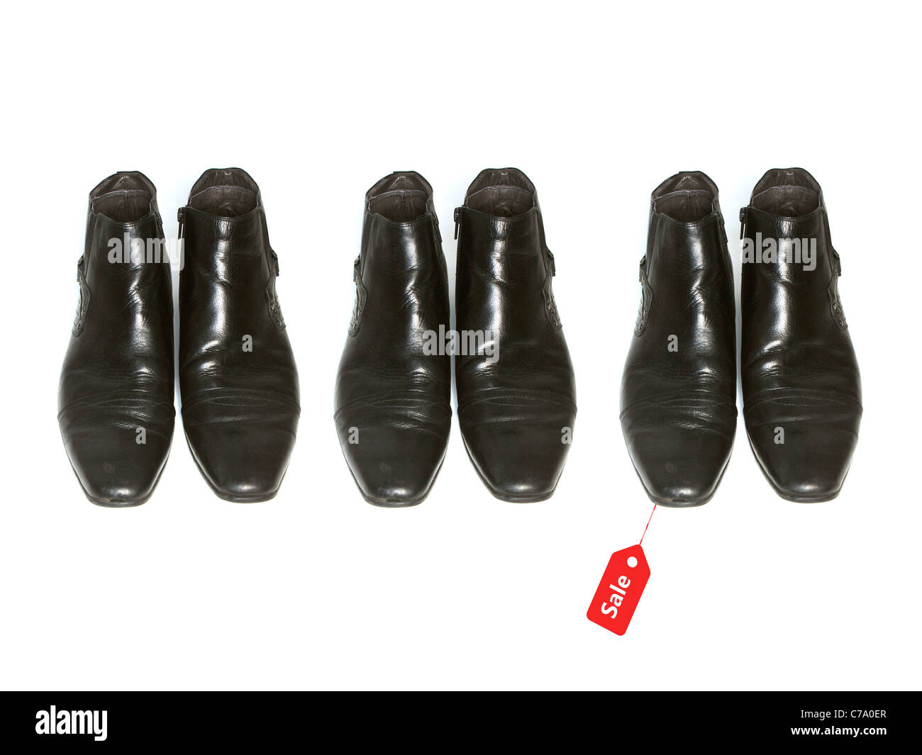 Modern boots isolated against a white background Stock Photo - Alamy