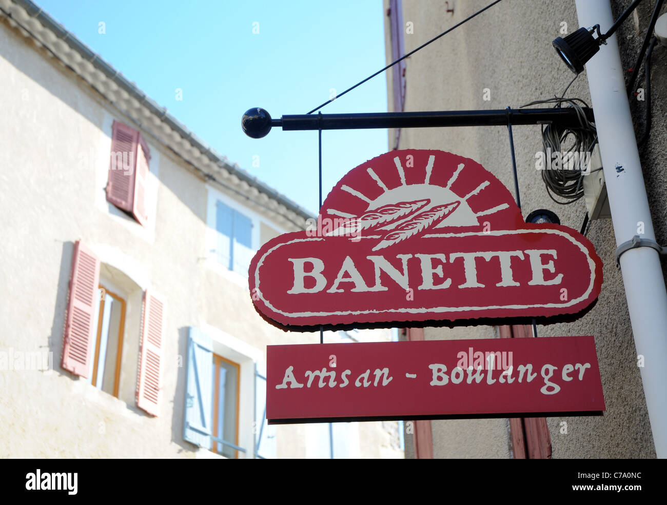 Banette bakery shop in Sault, Vaucluse department in Provence region, France Stock Photo