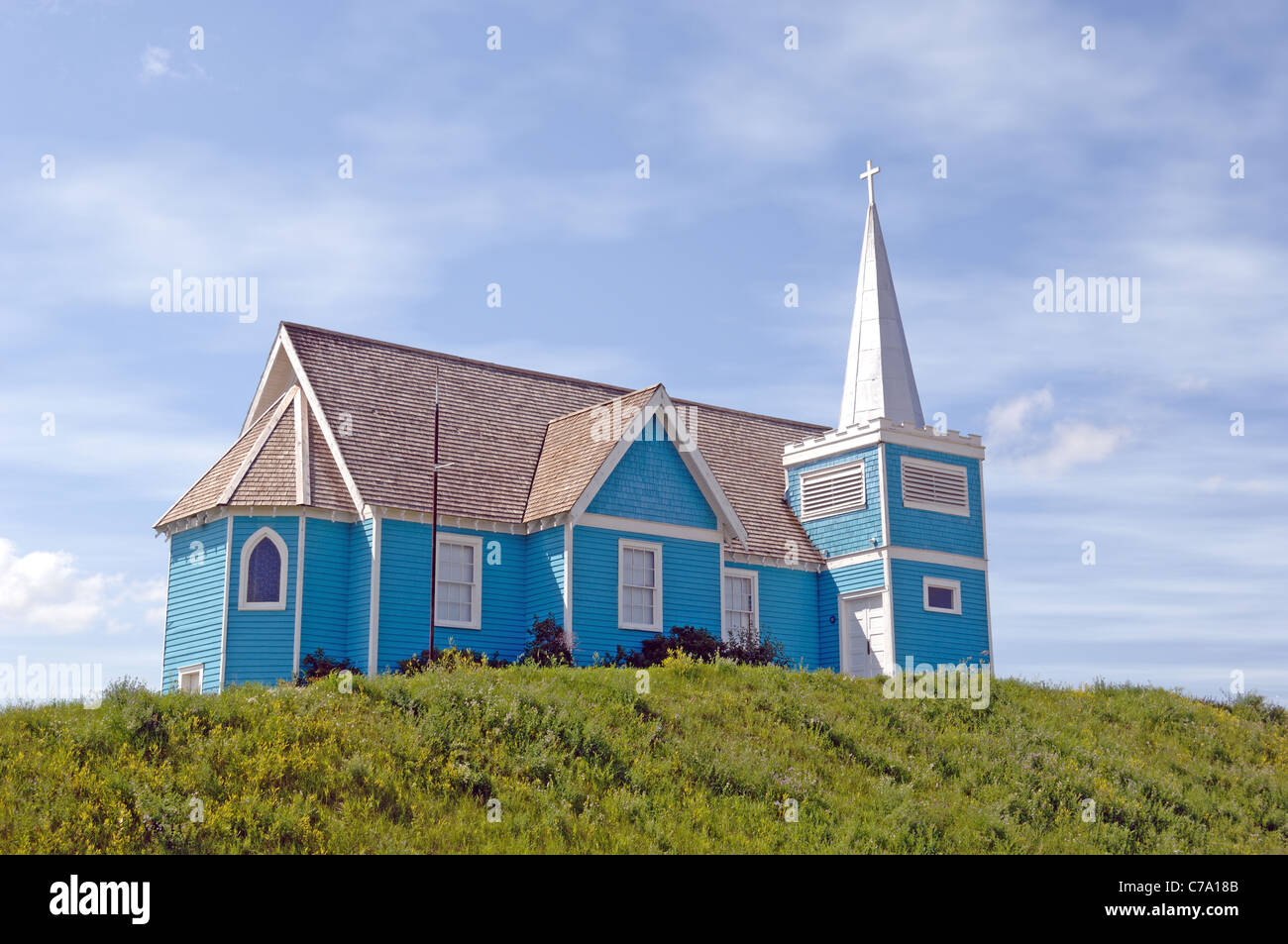 The St. Edmunds Church, built in 1916, located in Big Valley, Alberta