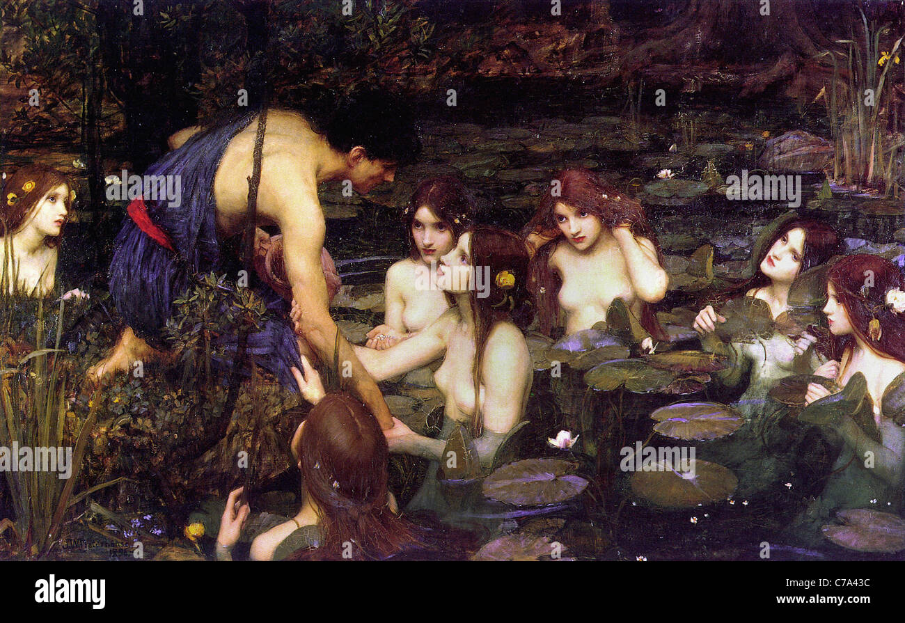 John William Waterhouse Hylas and the Nymphs Manchester Art Gallery Stock Photo