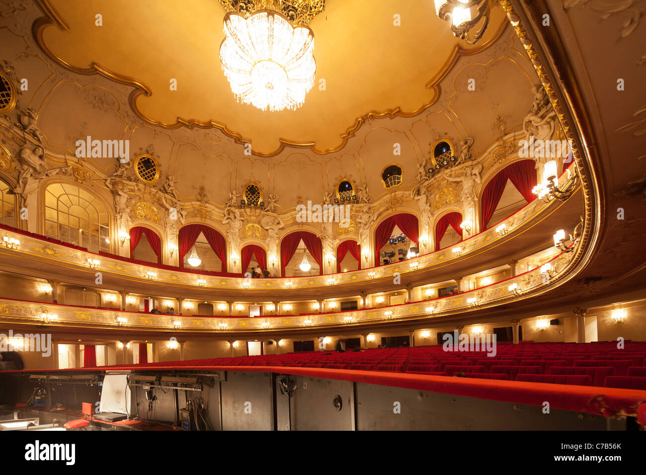 auditorium of the Komische Oper Berlin, Germany Stock Photo