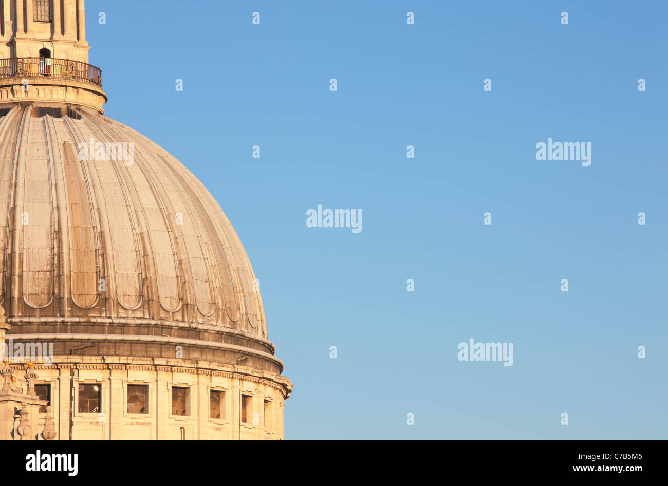 Evening Light on St Paul's Cathedral and London skyline; London; England Stock Photo