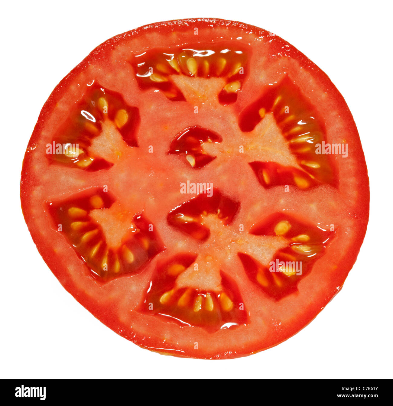 Red Beefsteak Tomato Half Stock Photo Alamy