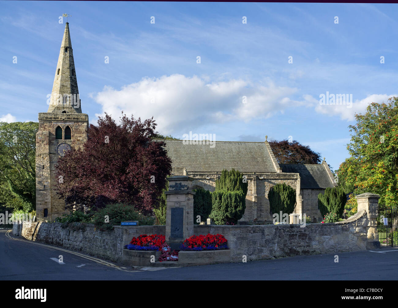 St Lawrence Anglican Church in Warkworth Northumberland Stock Photo