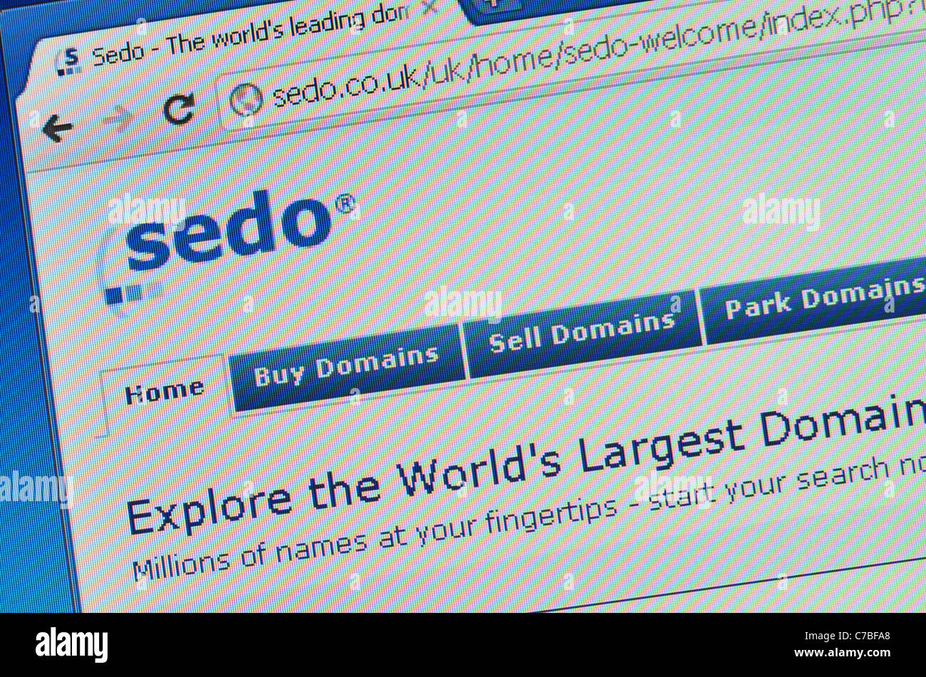 Sedo domain parking selling website screenshot Stock Photo - Alamy