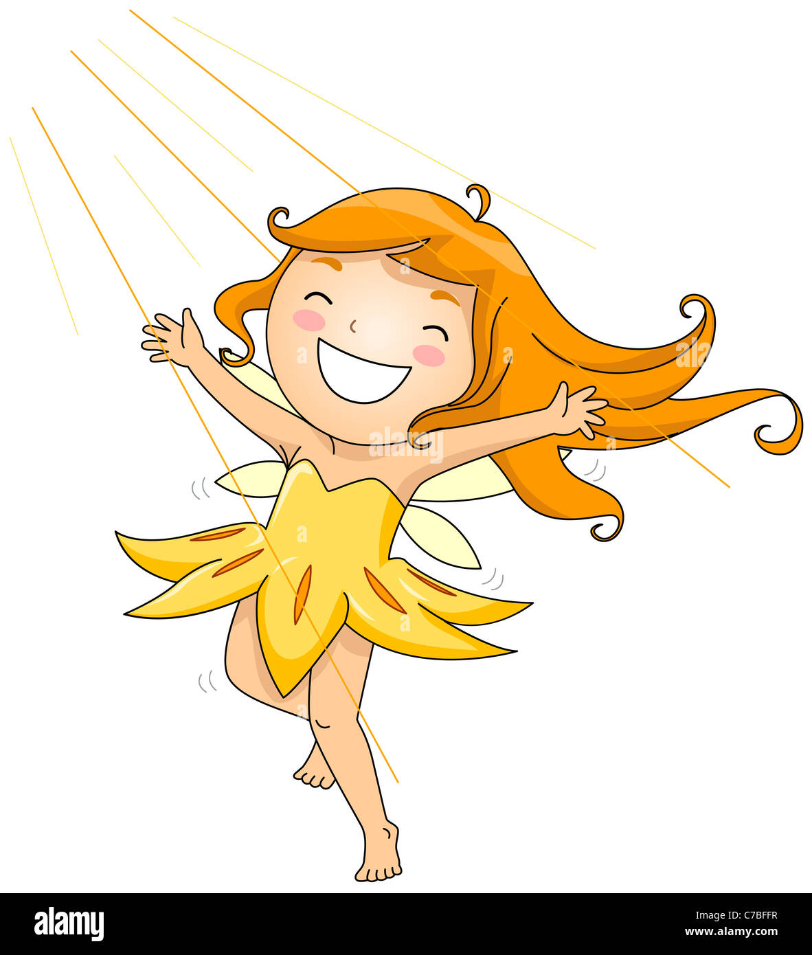 Illustration of a Summer Fairy Stock Photo