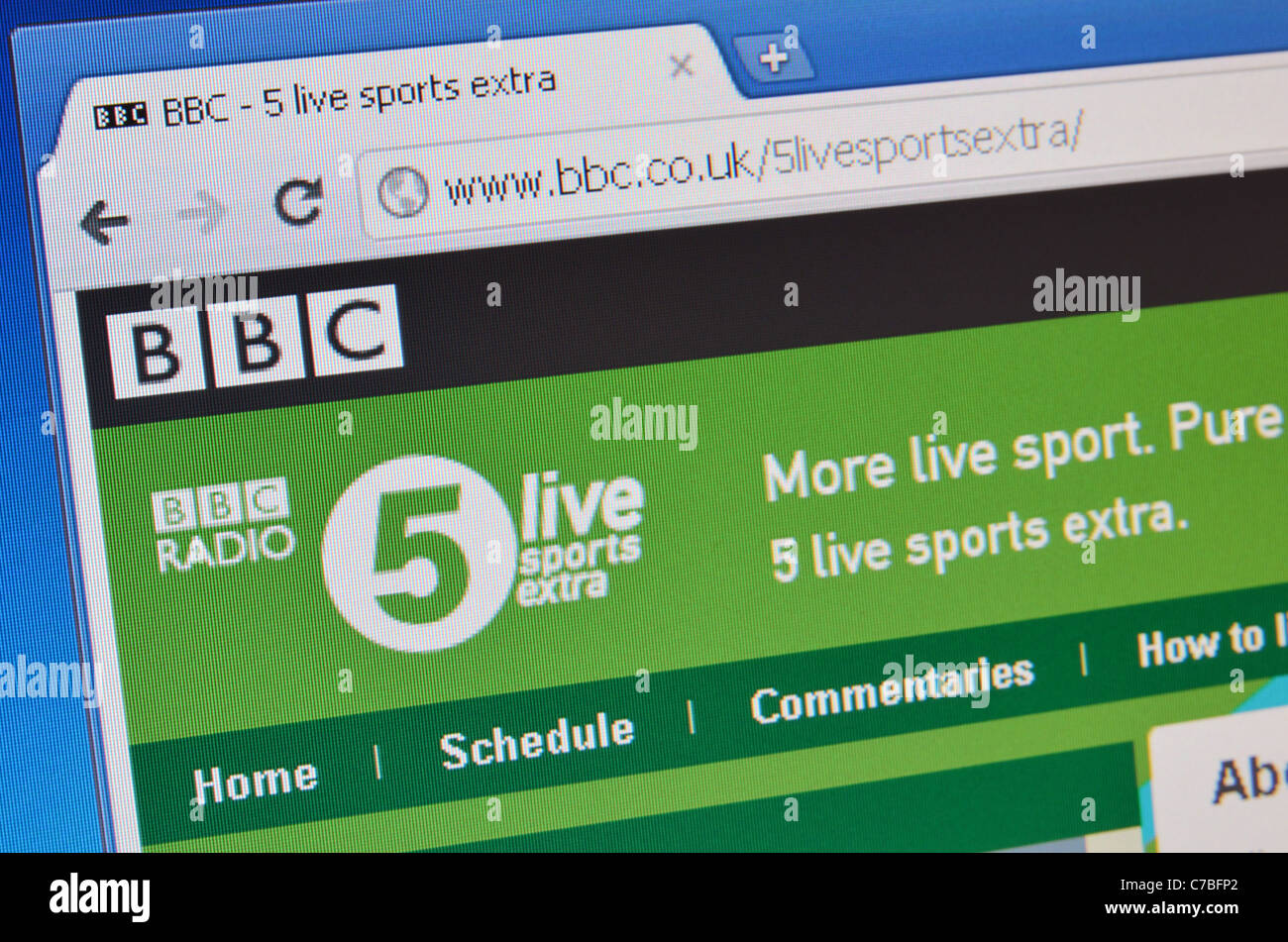 BBC Radio 5 Live website screenshot Stock Photo - Alamy