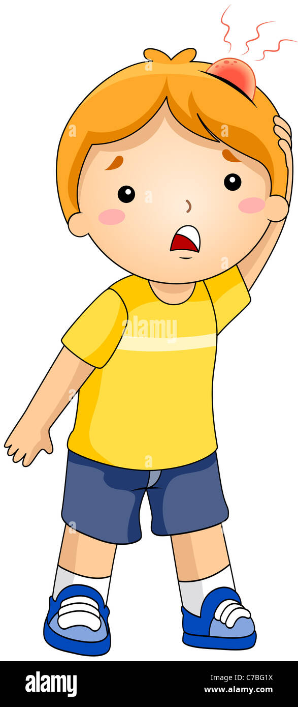Illustration Of A Kid With A Bump On His Head Stock Photo Alamy