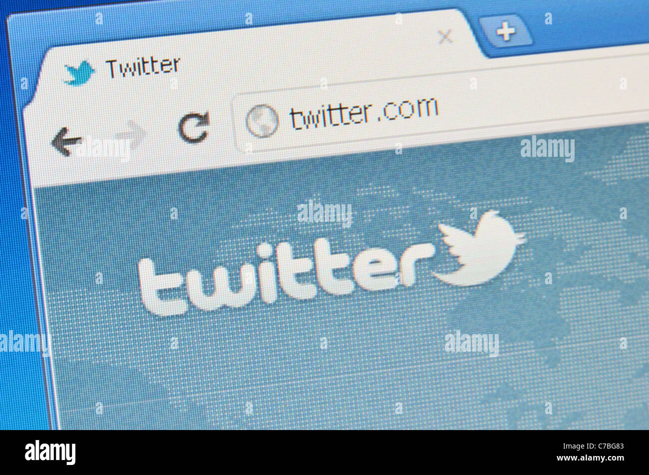 Twitter Homepage website screenshot Stock Photo