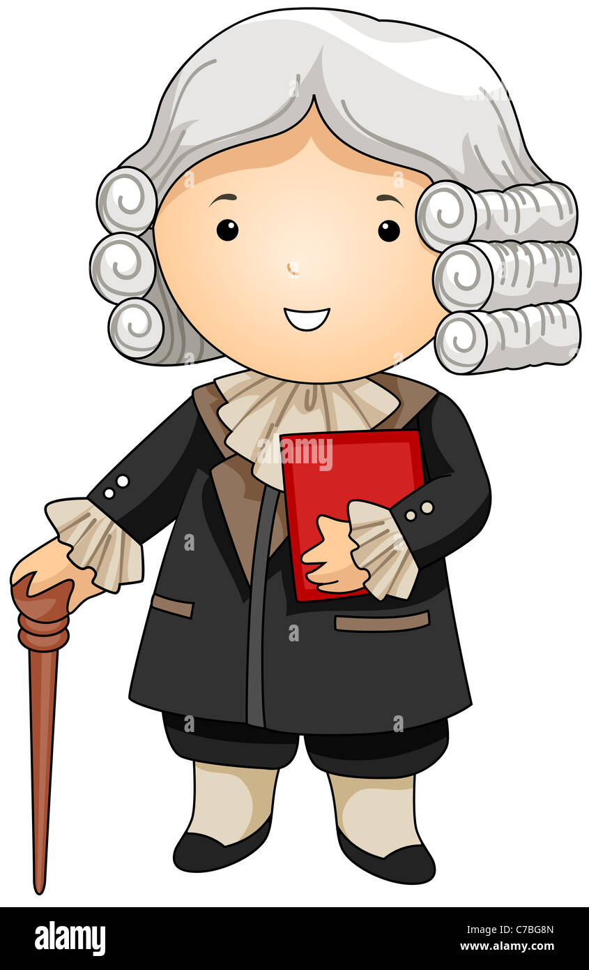 Illustration of a Man Dressed as a French Judge Stock Photo Alamy