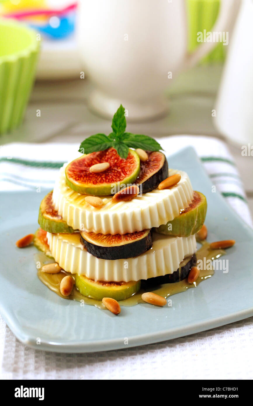 Cheese figs and honey. Recipe available Stock Photo Alamy