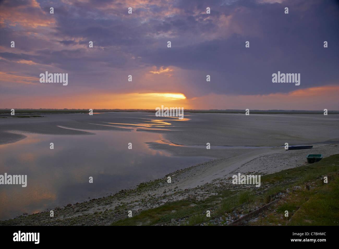 Early morning at the Baie de Somme at Saint-Valery-sur-Somme, Dept. Somme, Picardie, France, Europe Stock Photo