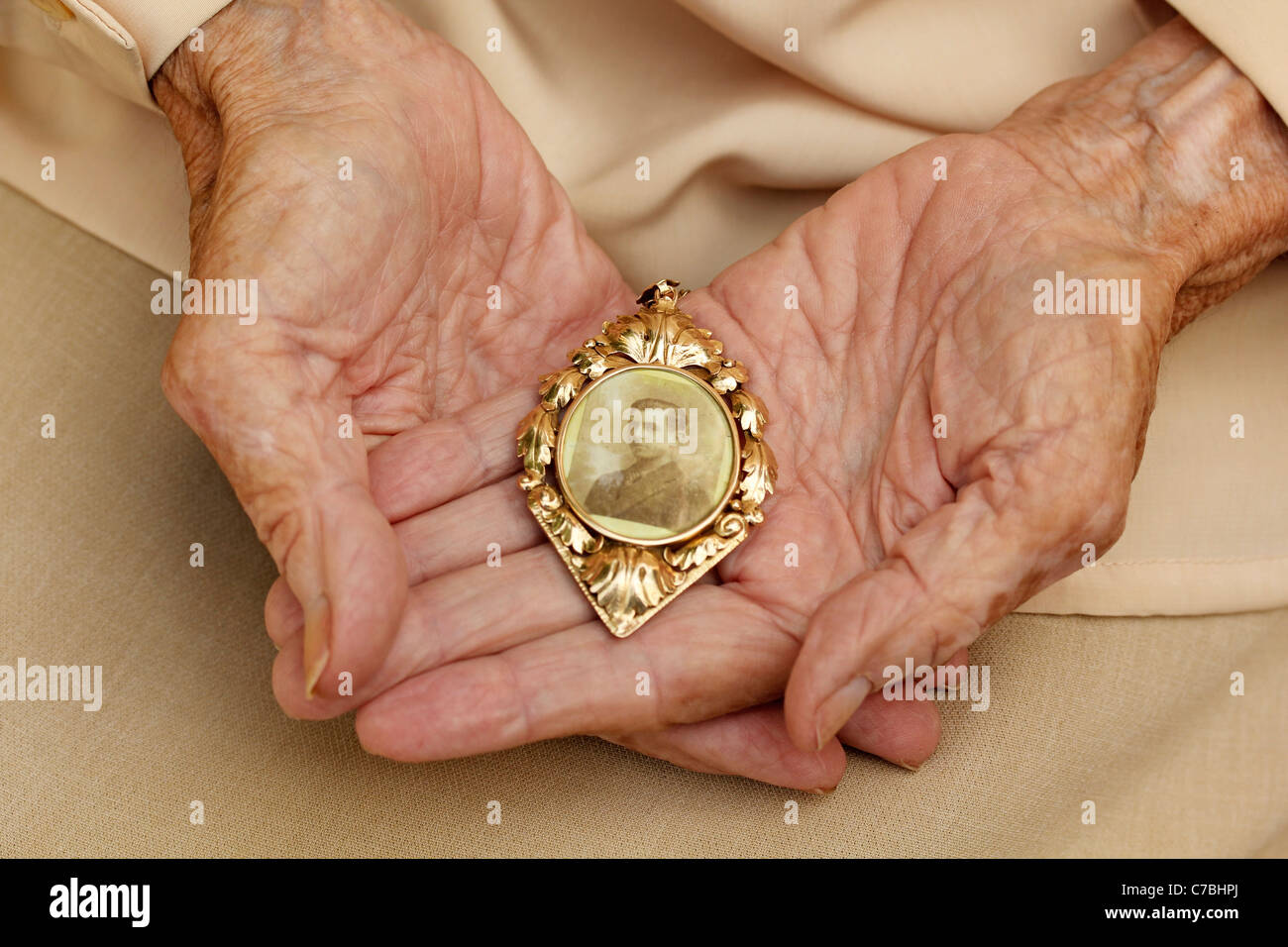 Gold medallion. Stock Photo