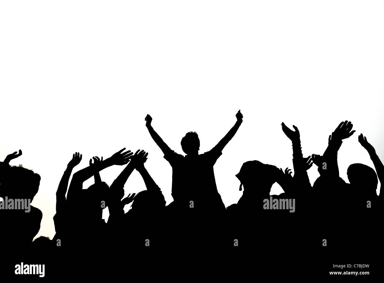 Crowd of people silhouette Stock Photo - Alamy