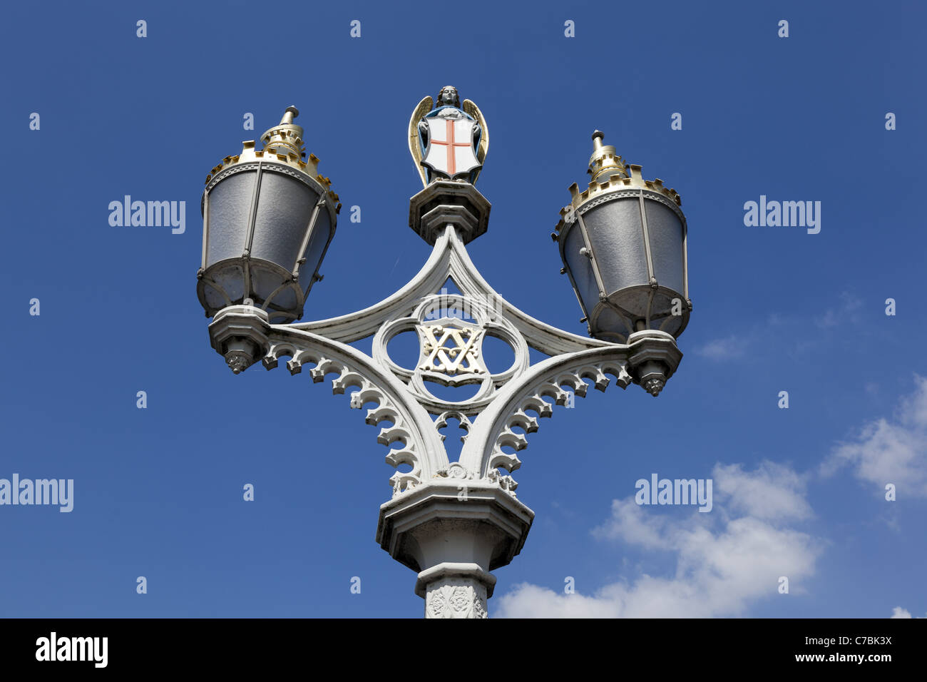 Ornate lamp on the Lendal Bridge over the River Ouse in York, England Stock Photo