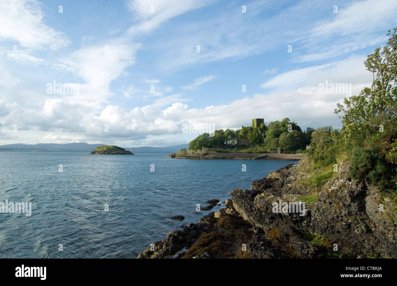 Dunollie Castle and Maiden Island, Oban, Bute & Argyll, Scotland. Stock Photo