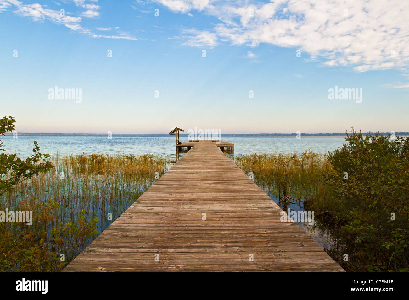 Pier at Lake Waccamaw, North Carolina Stock Photo Alamy
