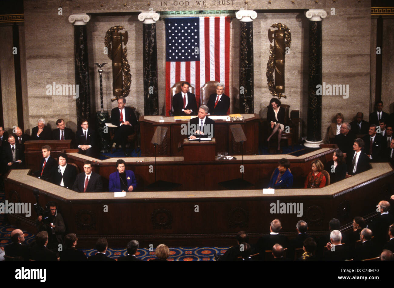 President Bill Clinton gives the State of the Union address Stock Photo Alamy