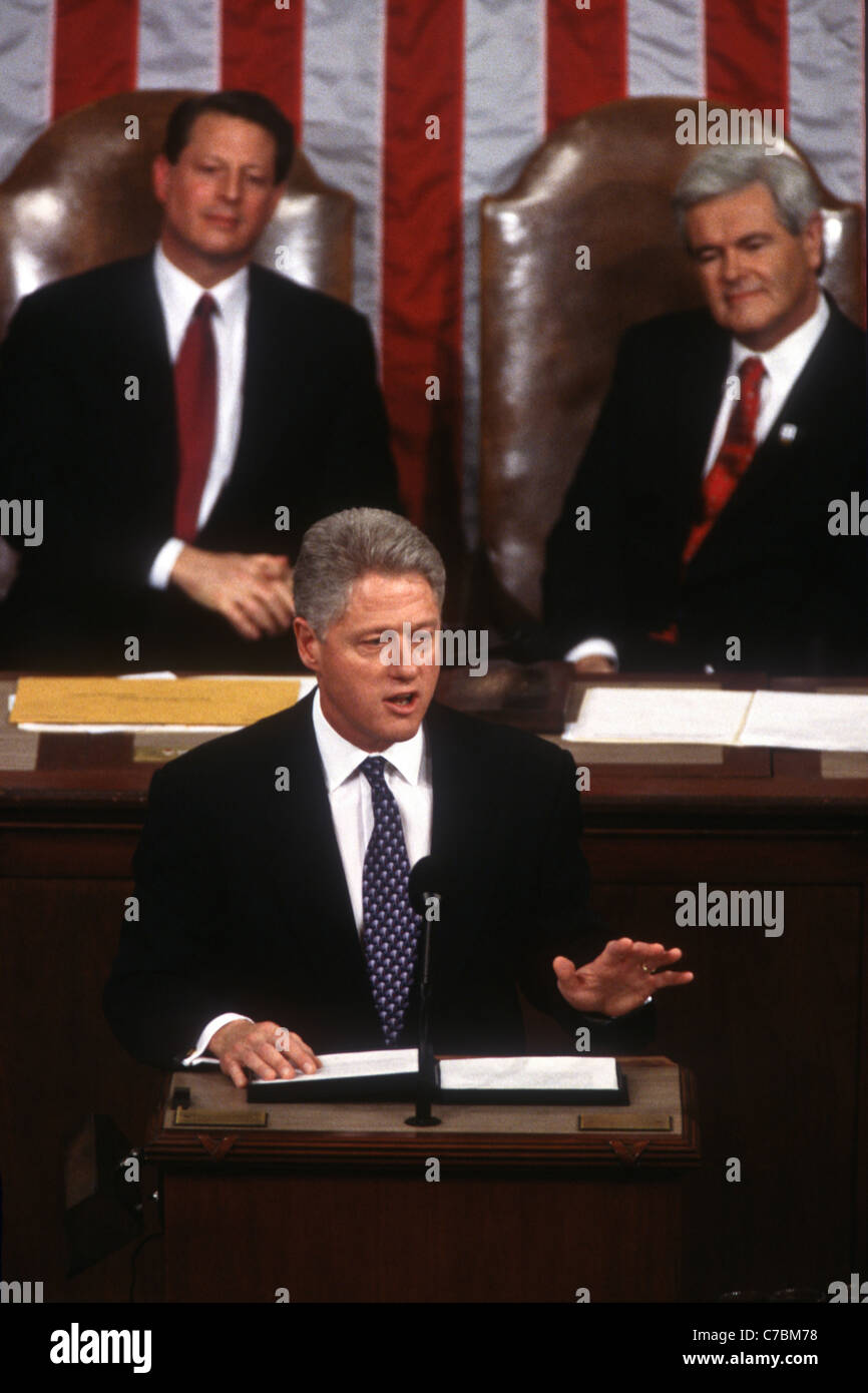 President Bill Clinton gives the State of the Union address Stock Photo Alamy
