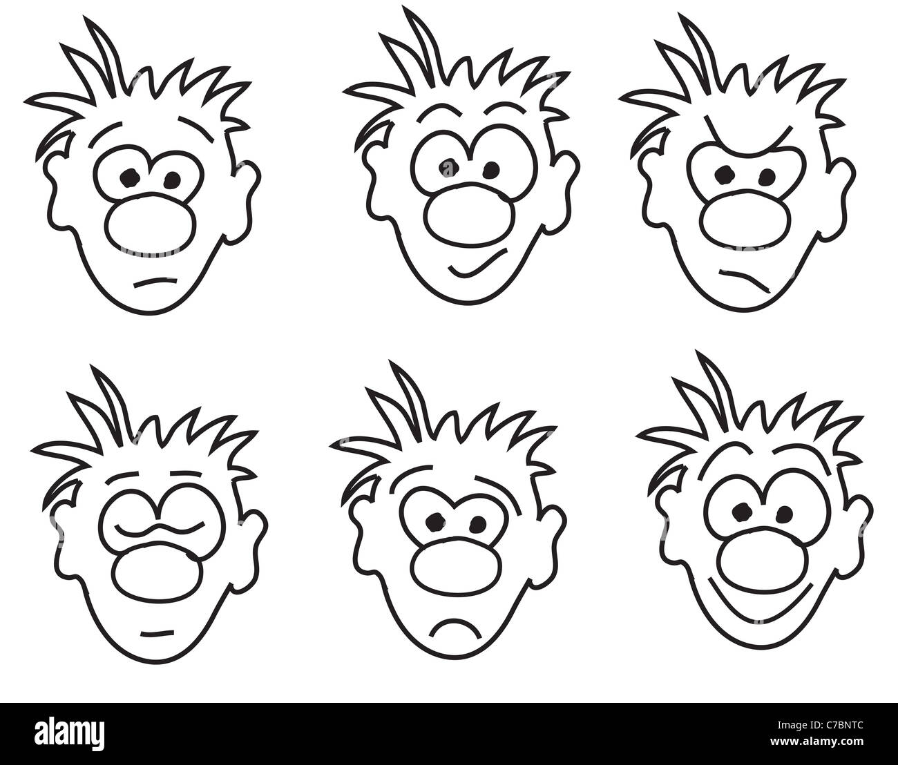 Cartoon faces Black and White Stock Photos & Images Alamy
