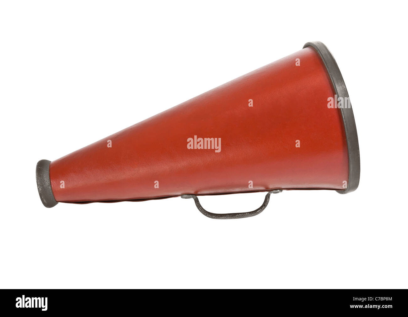 Vintage megaphone from the 1920's isolated on white. Stock Photo