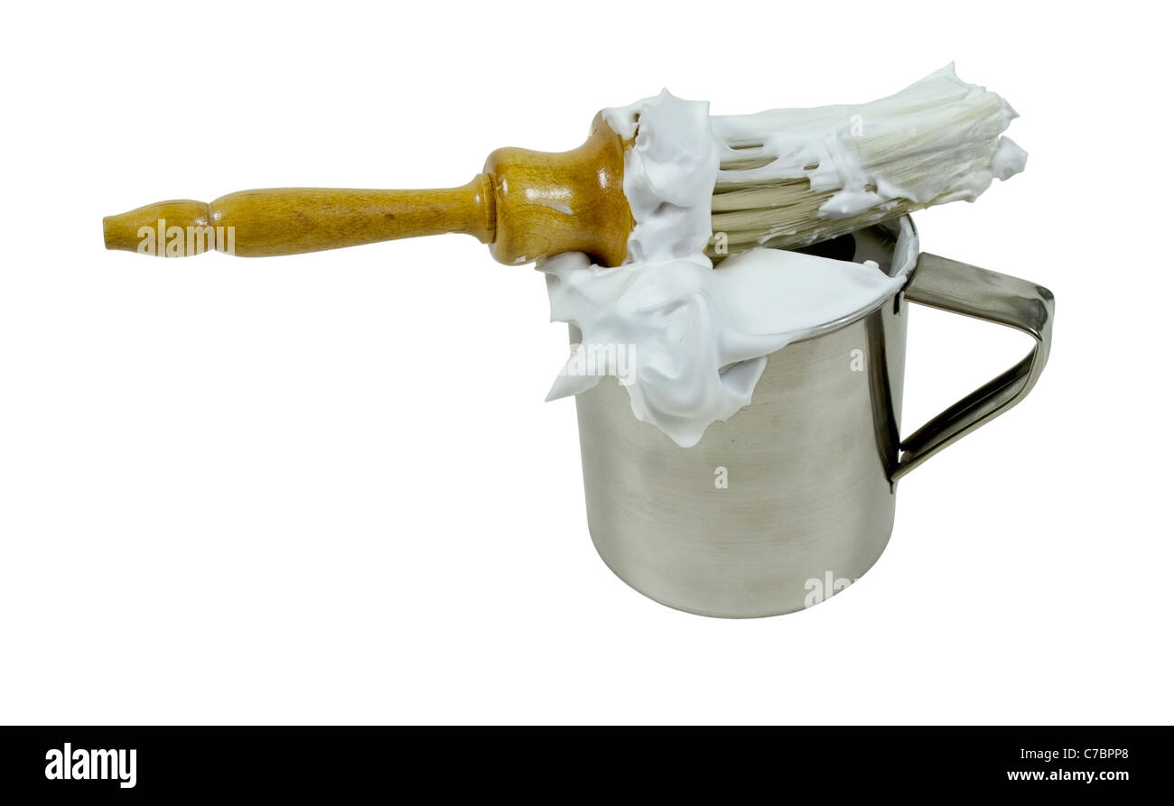 Large shaving brush used for spreading shaving cream in a large metal cup path included Stock