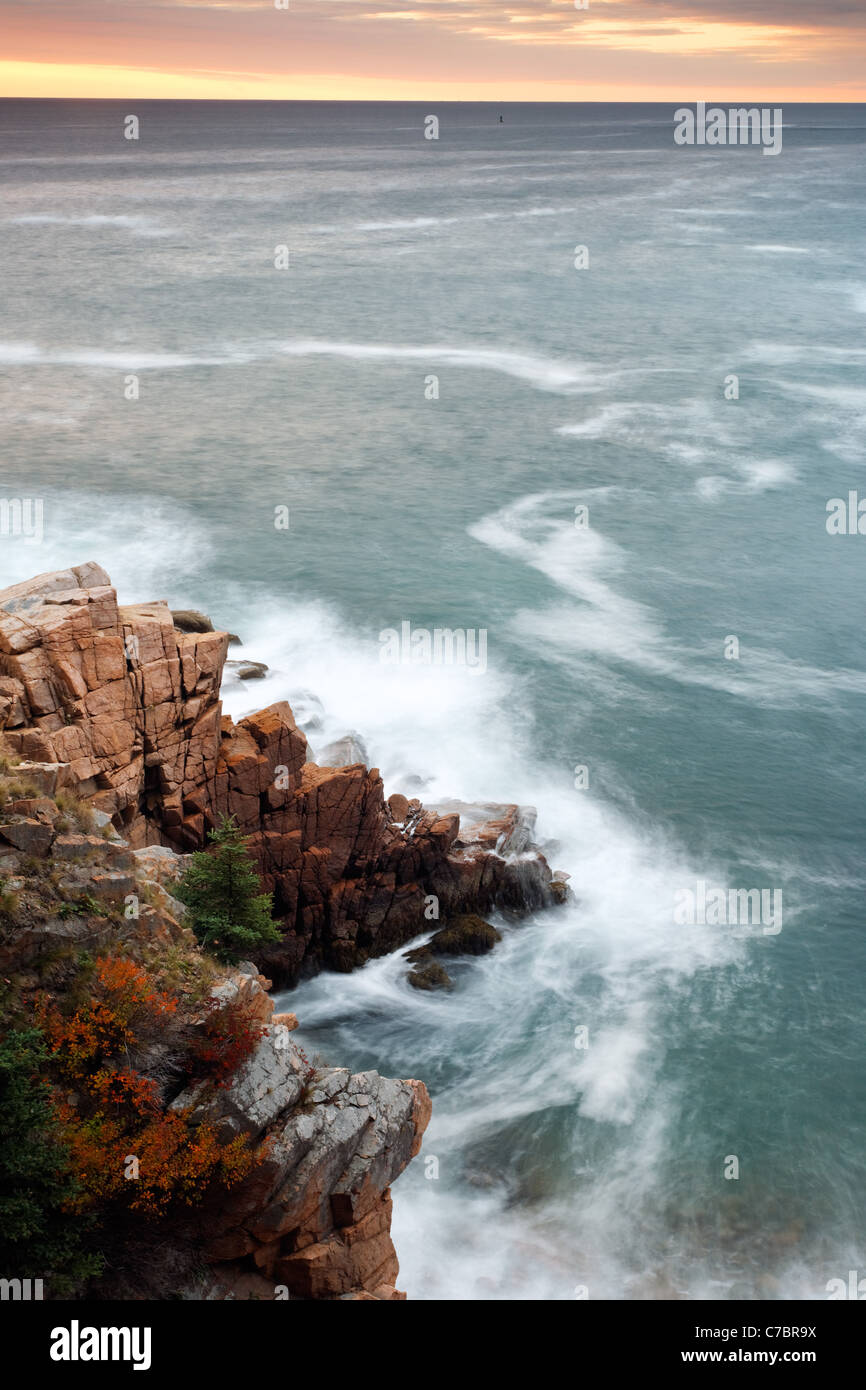 Rocky shoreline near Monument Cove, Acadia National Park, near Bar