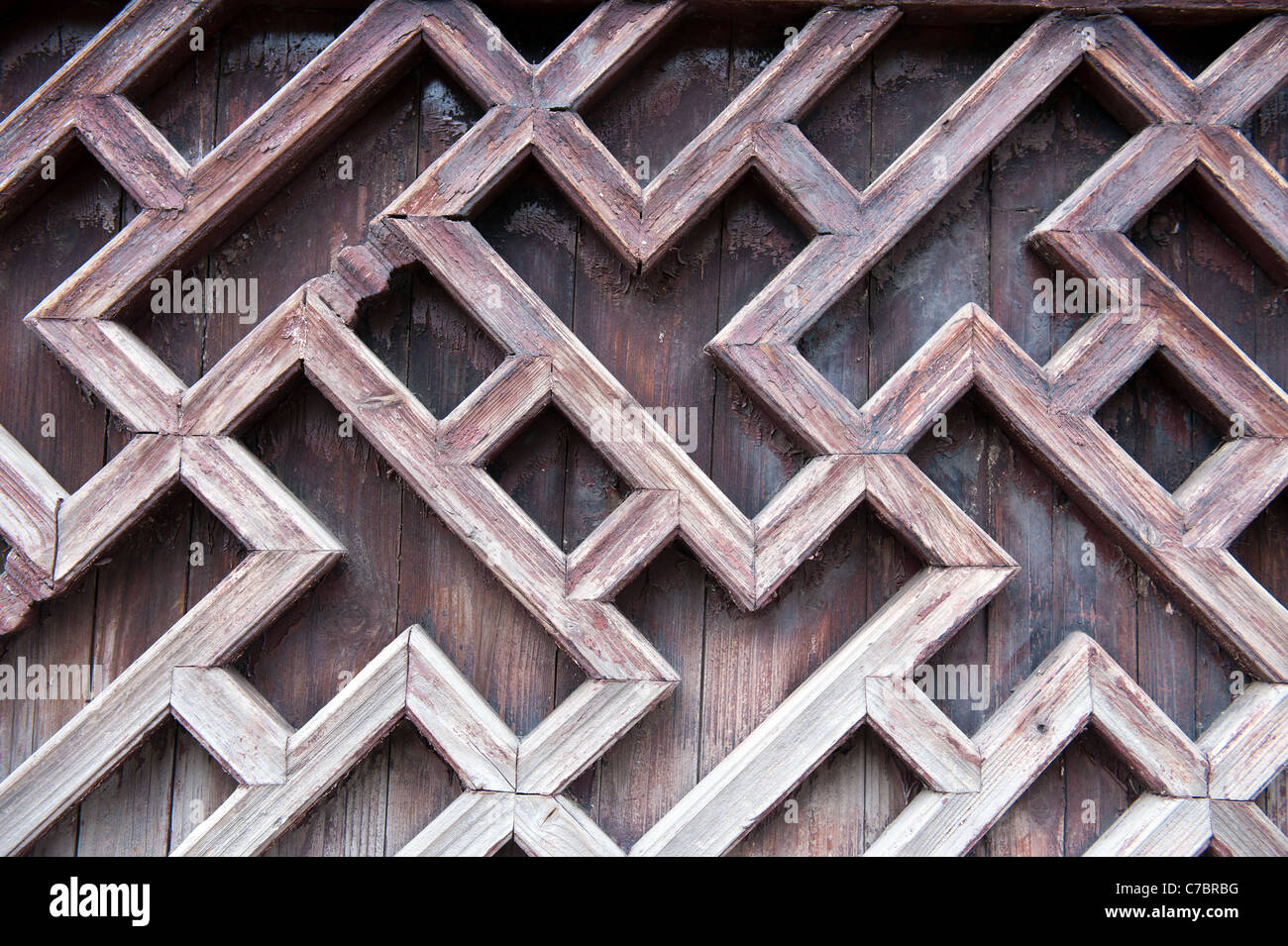 Close-up view of Chinese traditional style wooden window Stock Photo
