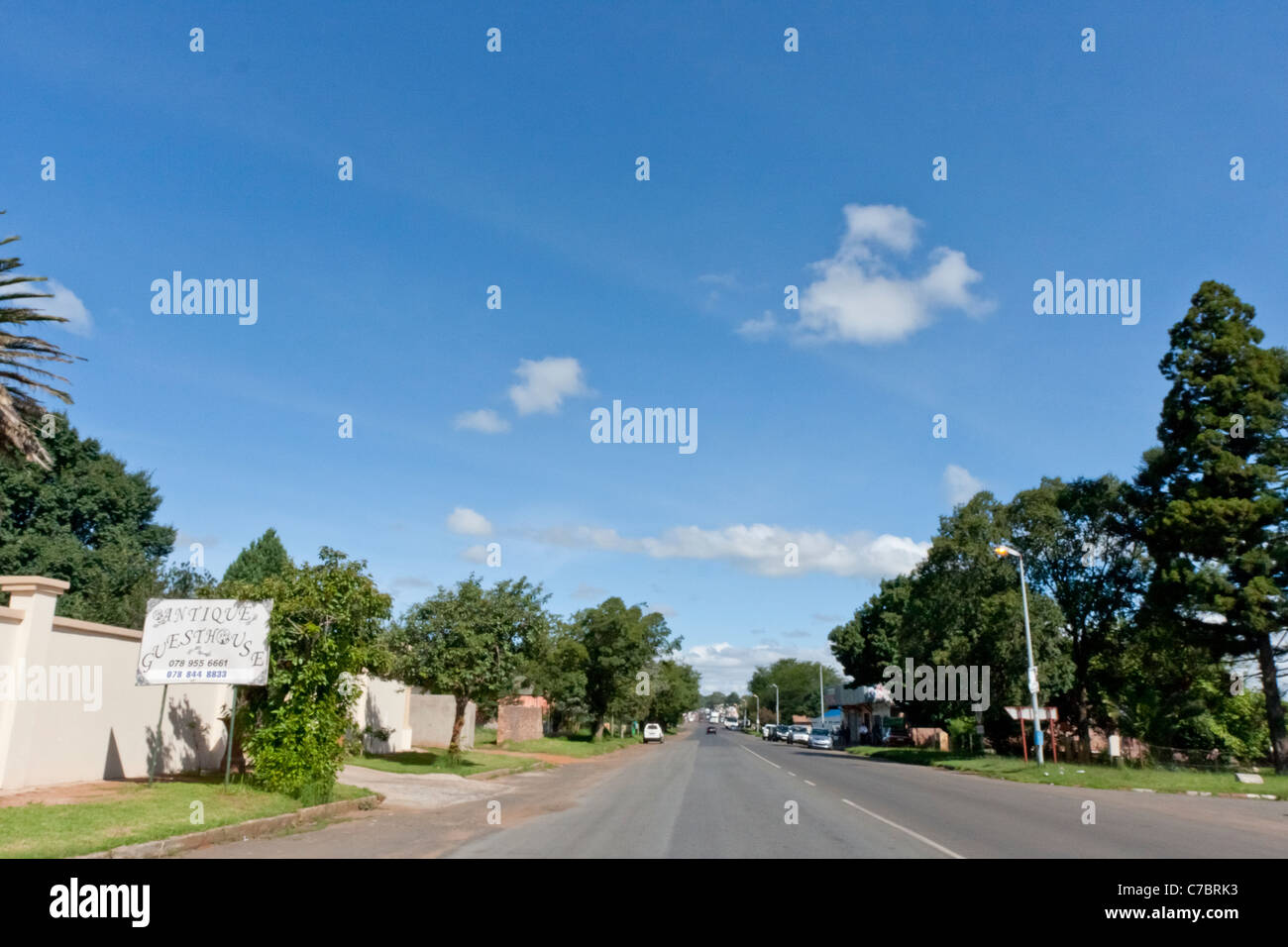 Driving through the town of Carolina, South Africa Stock Photo Alamy