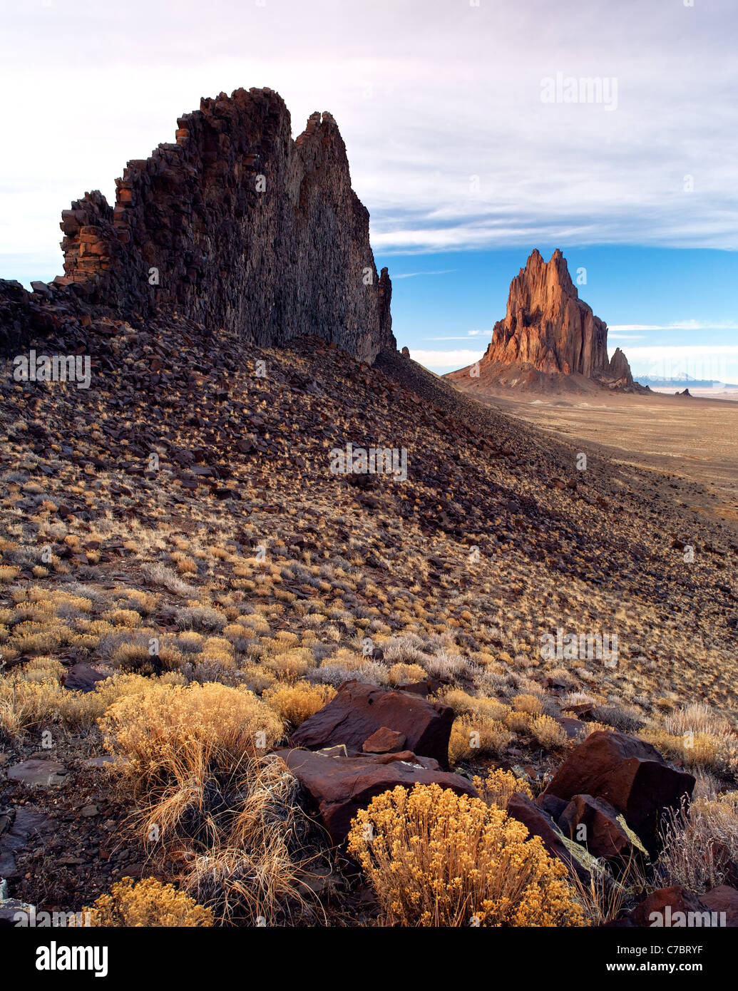 Shiprock Rock, New Mexico, USA Stock Photo