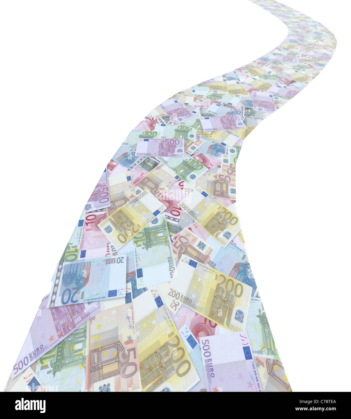 street with euro bank notes 3d illustration Stock Photo - Alamy