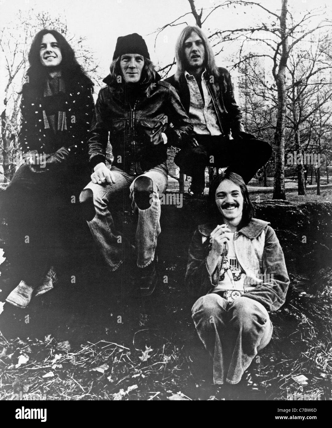 HUMBLE PIE From left: Jerry Shirley, Greg Ridley, Dave Clempson and Steve Marriott at bottom Stock Photo