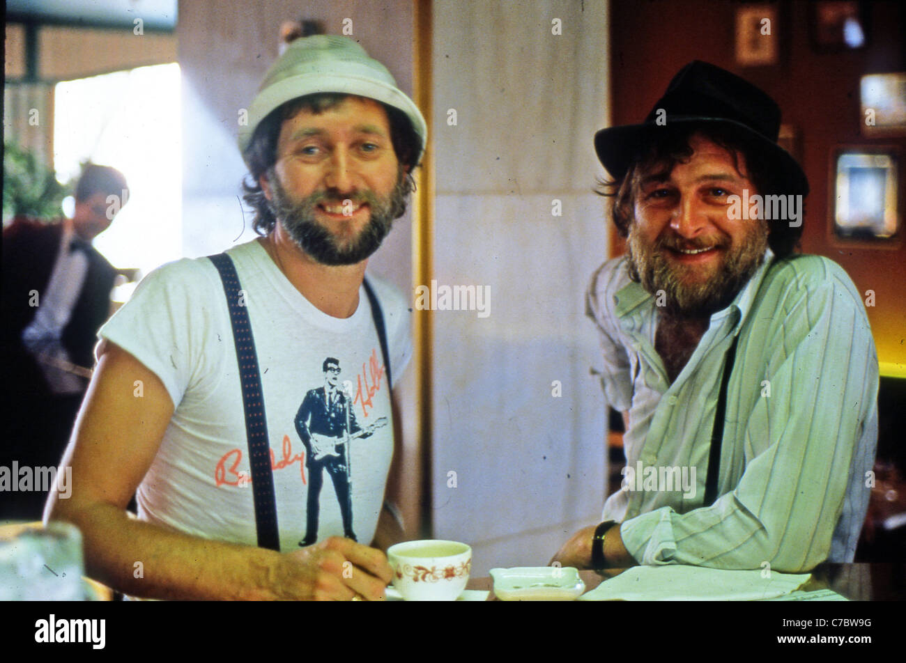 CHAS AND DAVE pubrock duo about 1980 with Chas Hodges at right and