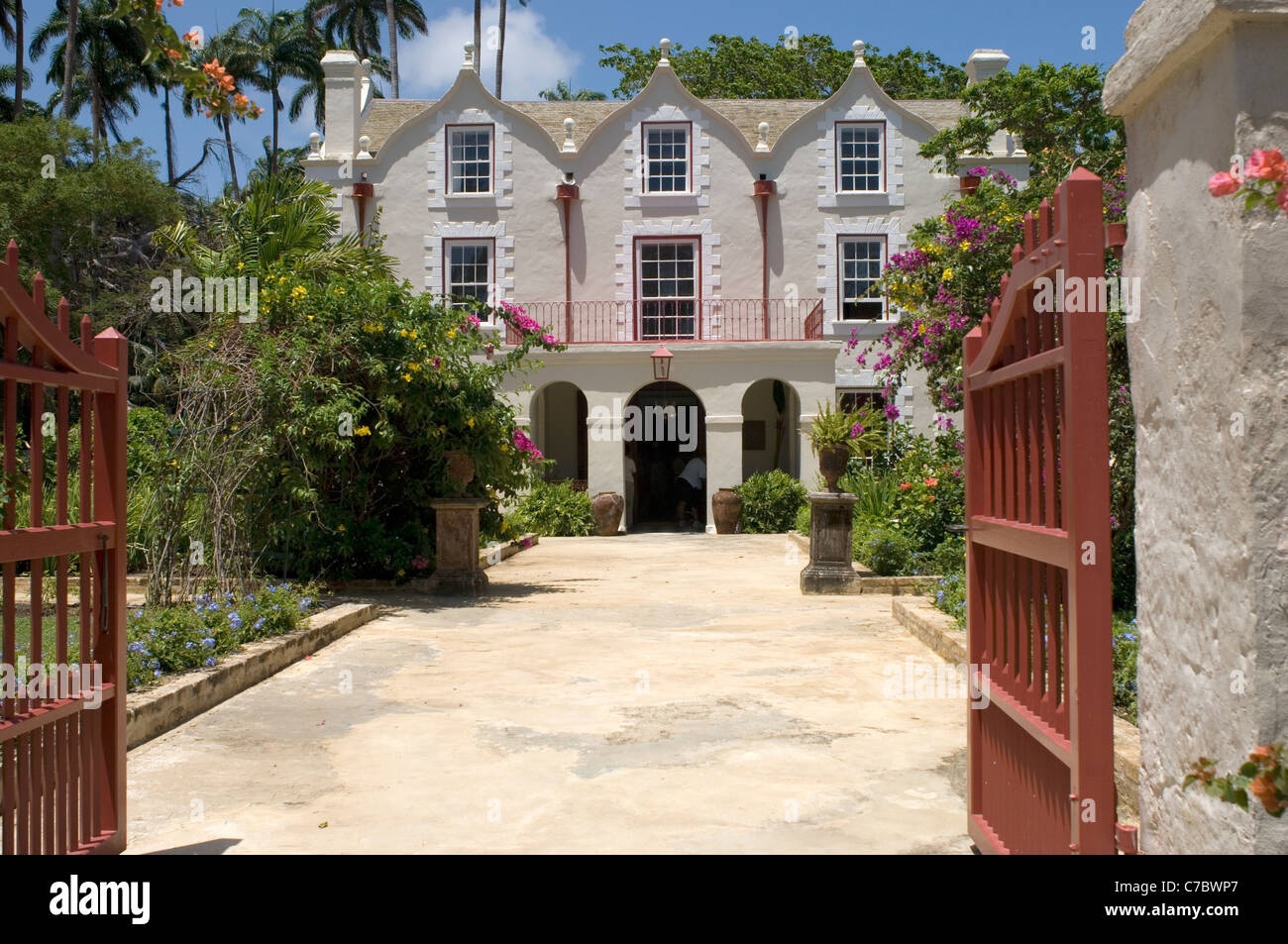 St Nicholas Abbey is a Jacobean plantation house built in the 1650s and is the oldest house in Barbados. Stock Photo