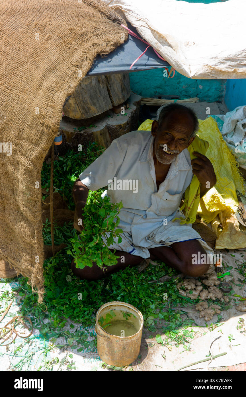 Fresh produce sold on the market of Madurai, Tamil Nadu, India. Stock Photo