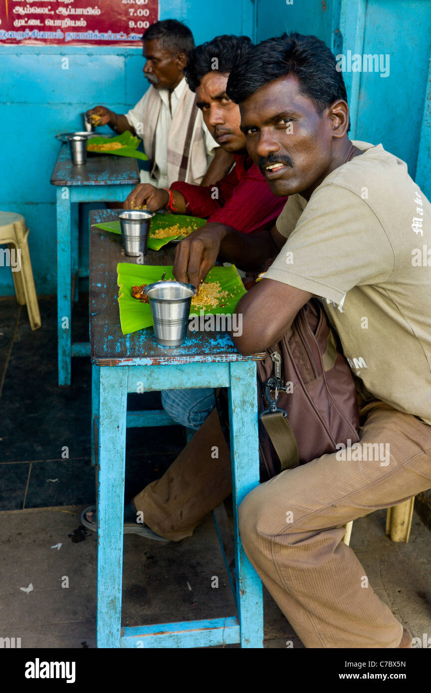 A street restaurant in Madurai, Tamil Nadu state, India. Stock Photo
