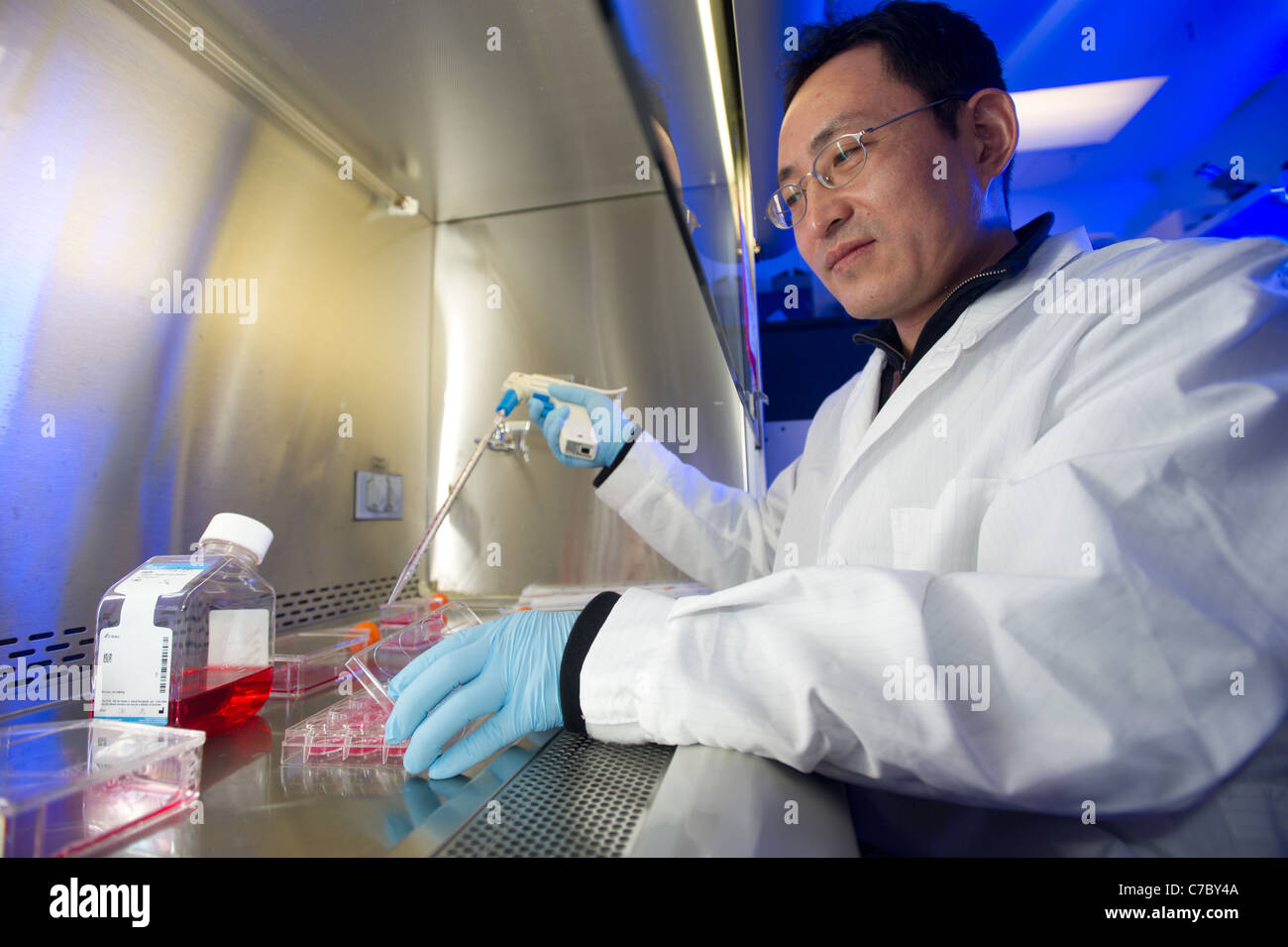 Man in a scientific lab Stock Photo