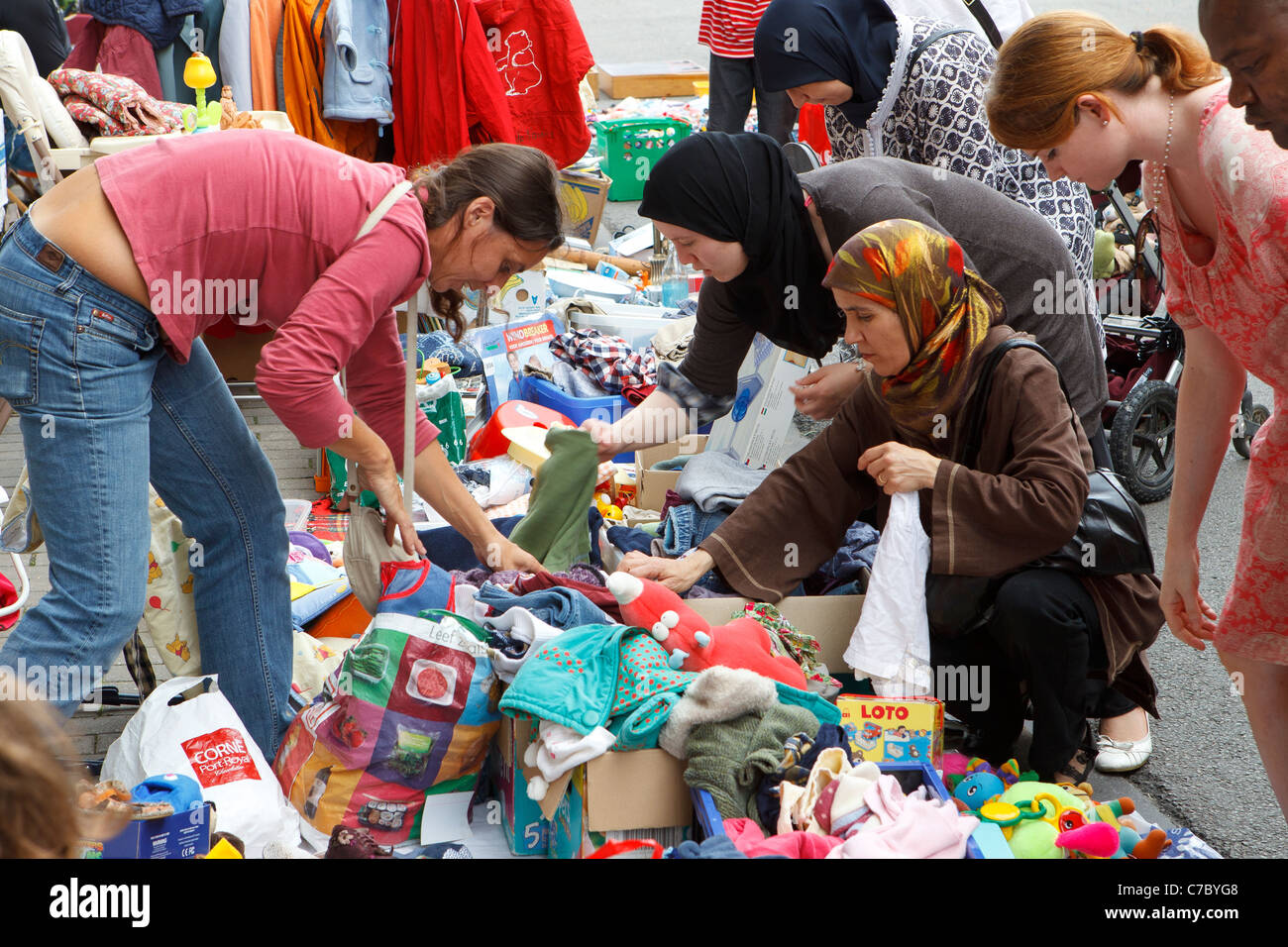 people browsing market Stock Photo