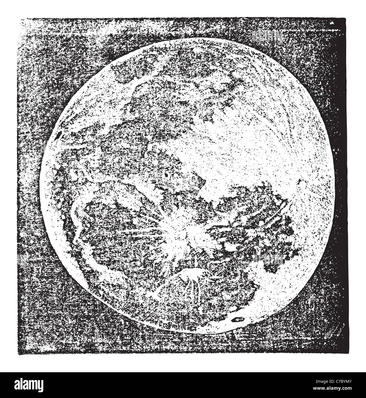 Full Moon Photograph taken by Prof. H. Draper, New York, vintage engraving.  Old engraved illustration of Full Moon Photograph Stock Photo - Alamy