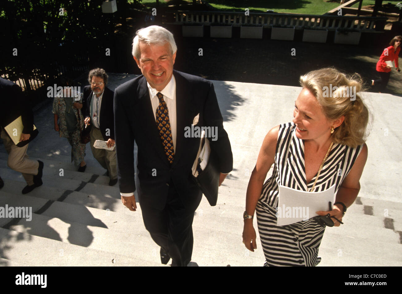 Gov. Richard Lamm arrives for the Reform Party of Virginia convention July 20, 1996 in Charlottesville, VA. Stock Photo