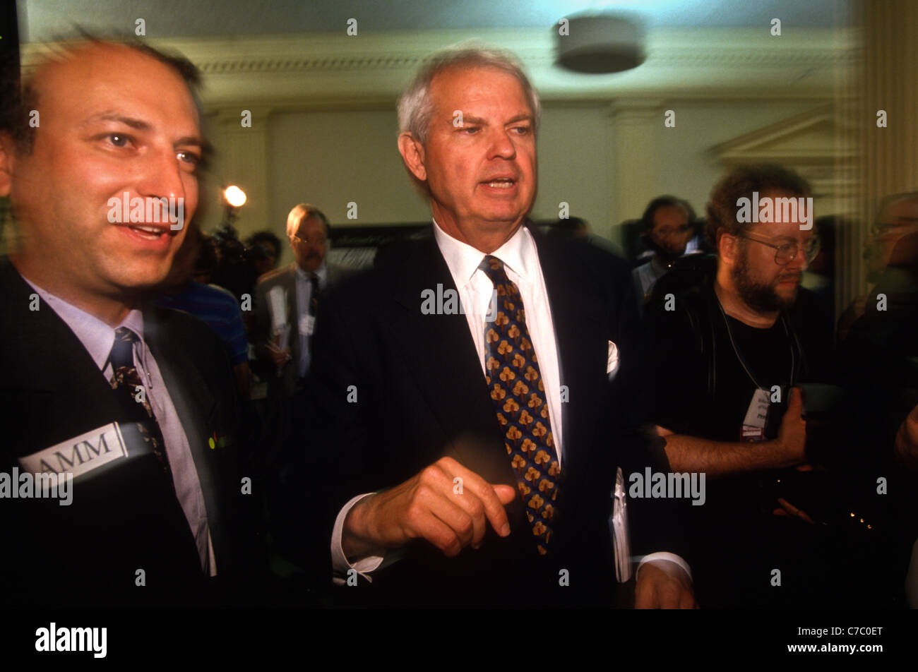 Gov. Richard Lamm arrives for the Reform Party of Virginia convention ...