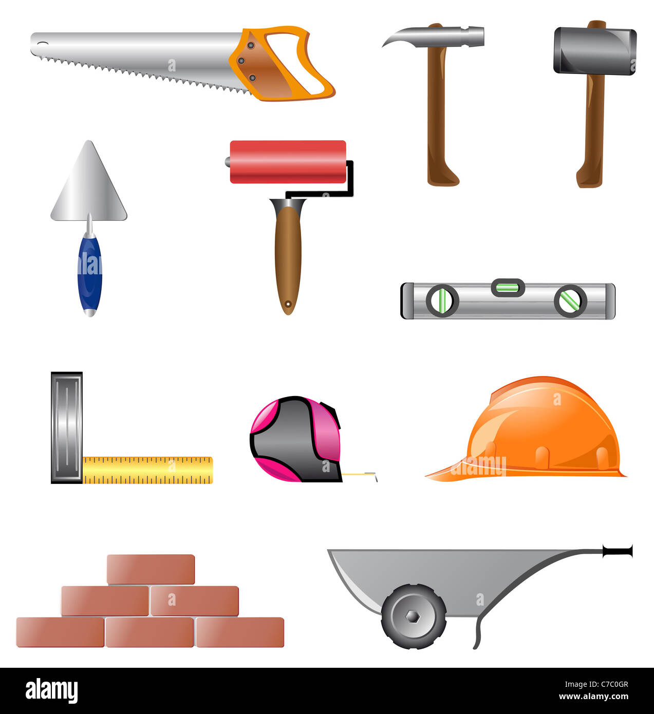 icons of building instruments illustration isolated on white background ...