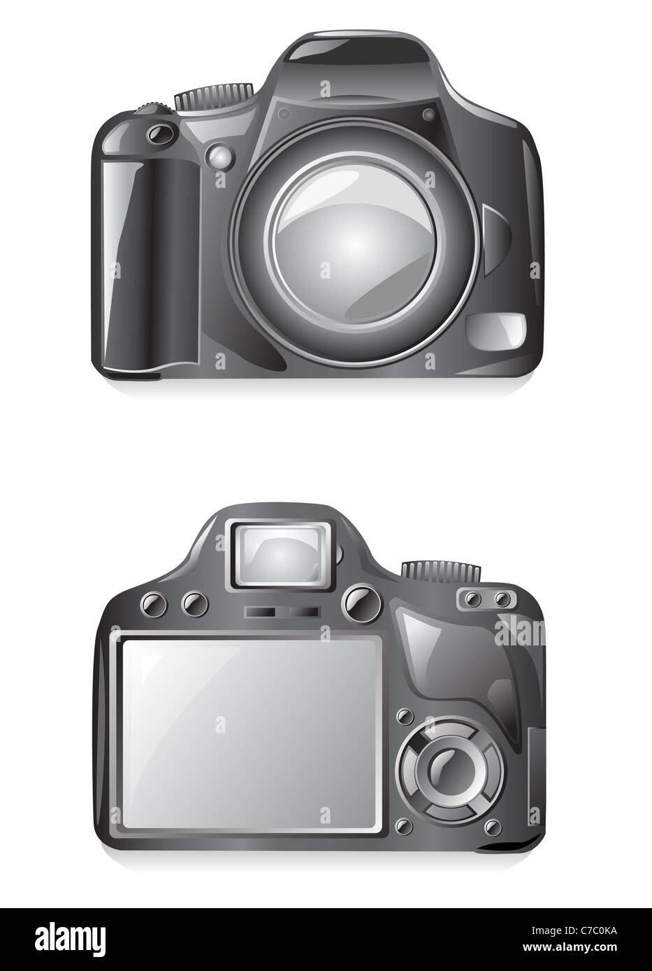 photo camera illustration isolated on white background Stock Photo - Alamy