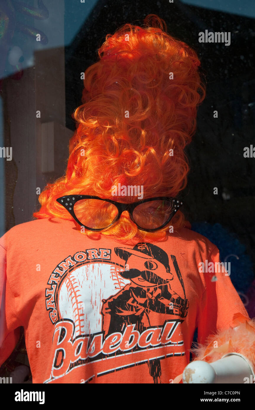 The window of Cafe Hon bar and diner in Baltimore Maryland USA Stock