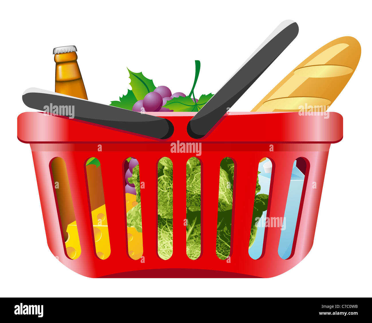 Shopping plastic basket color icon Cut Out Stock Images & Pictures - Alamy