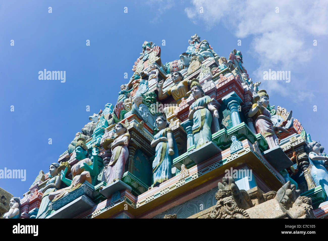 Exterior of the Ramanathaswamy Temple in Rameswaram, Tamil Nadu, India. Stock Photo