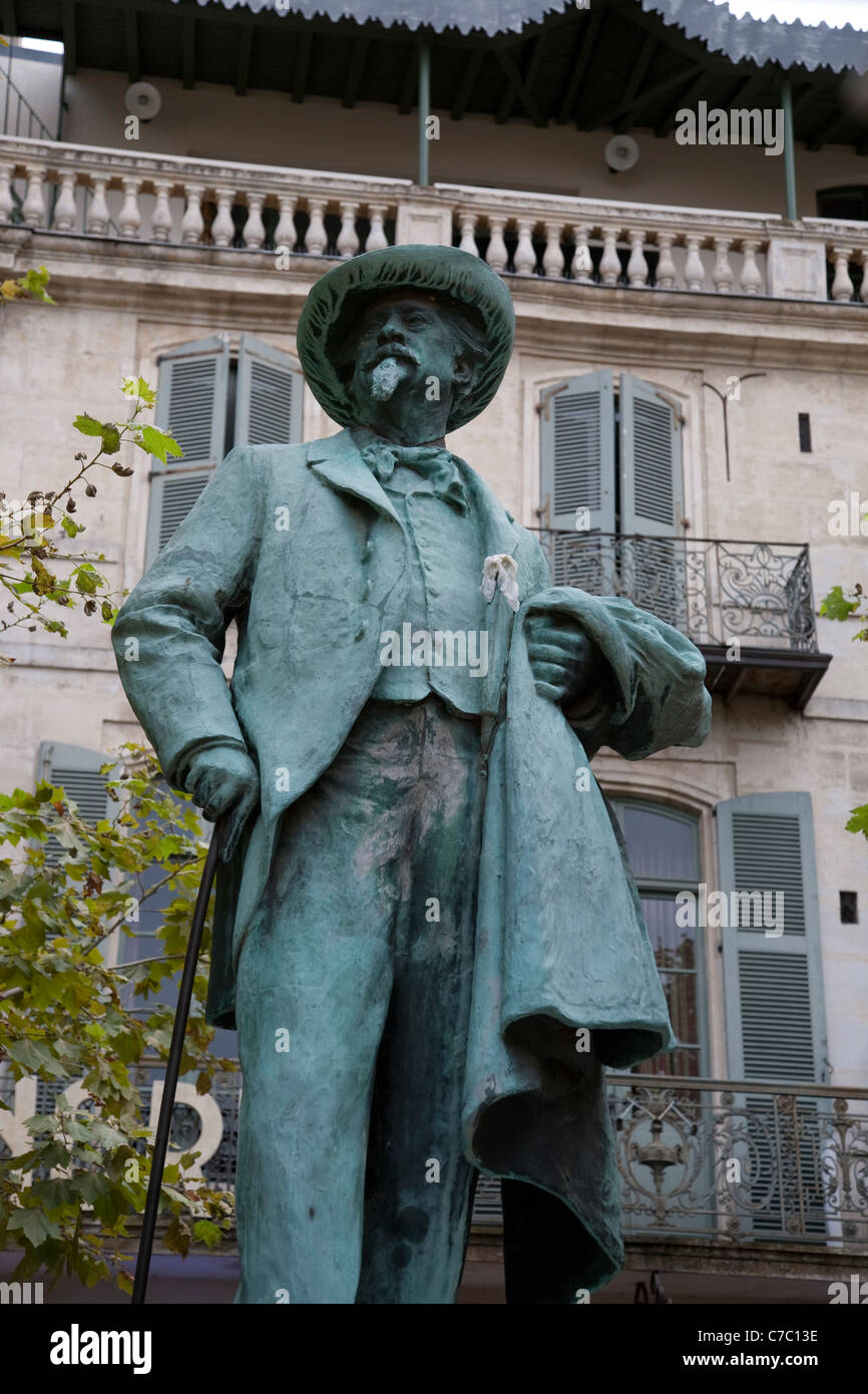 Frederi Mistral Statue in Place du Forum Square, Arles, France Stock Photo